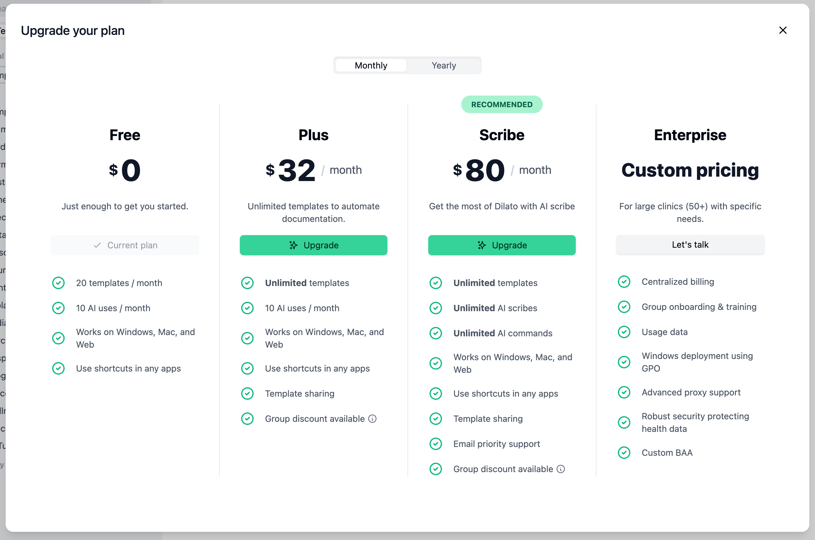 Selection plans dans Dilato